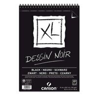 Альбом для графики XL Dessin Noir, 150 г/м, 210*297 мм, 40 ЧЁРНЫХ листов на спирали, Canson